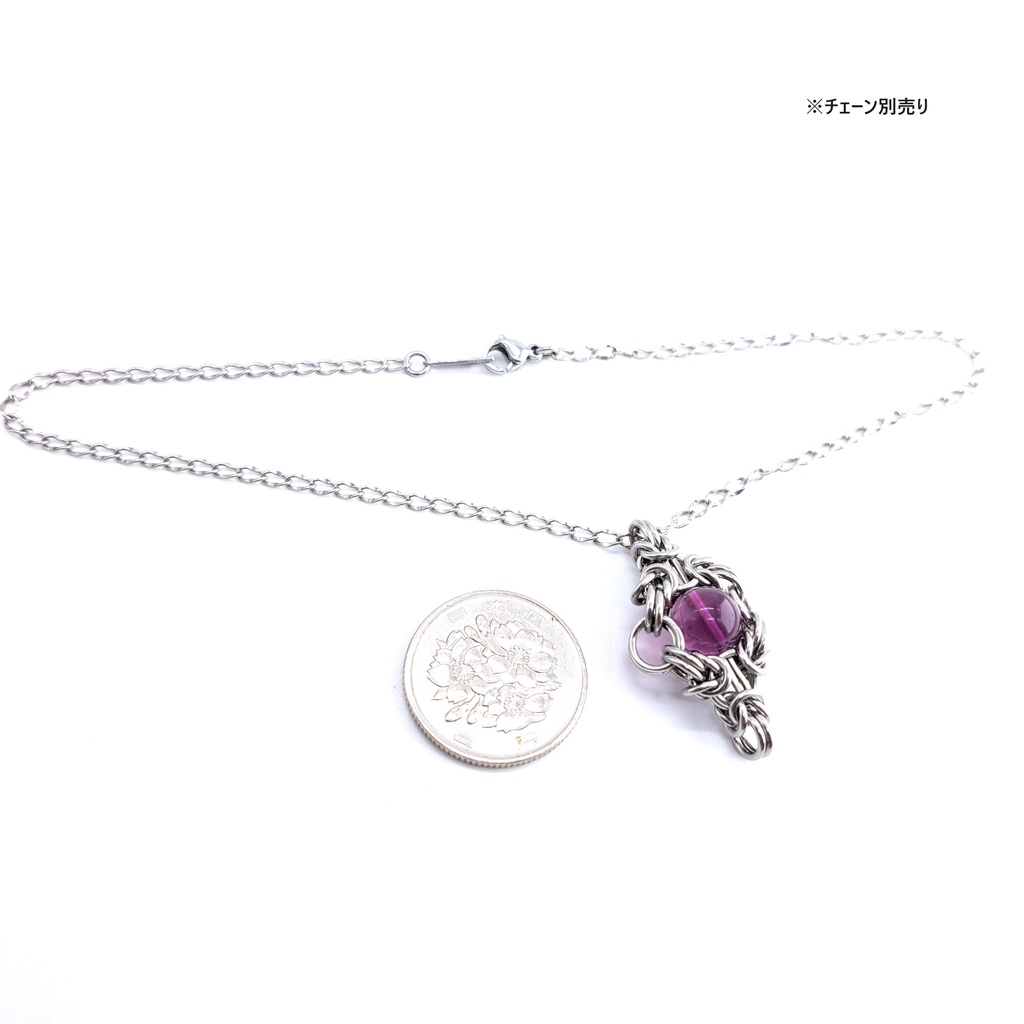 パープル フローライト ペンダントトップ