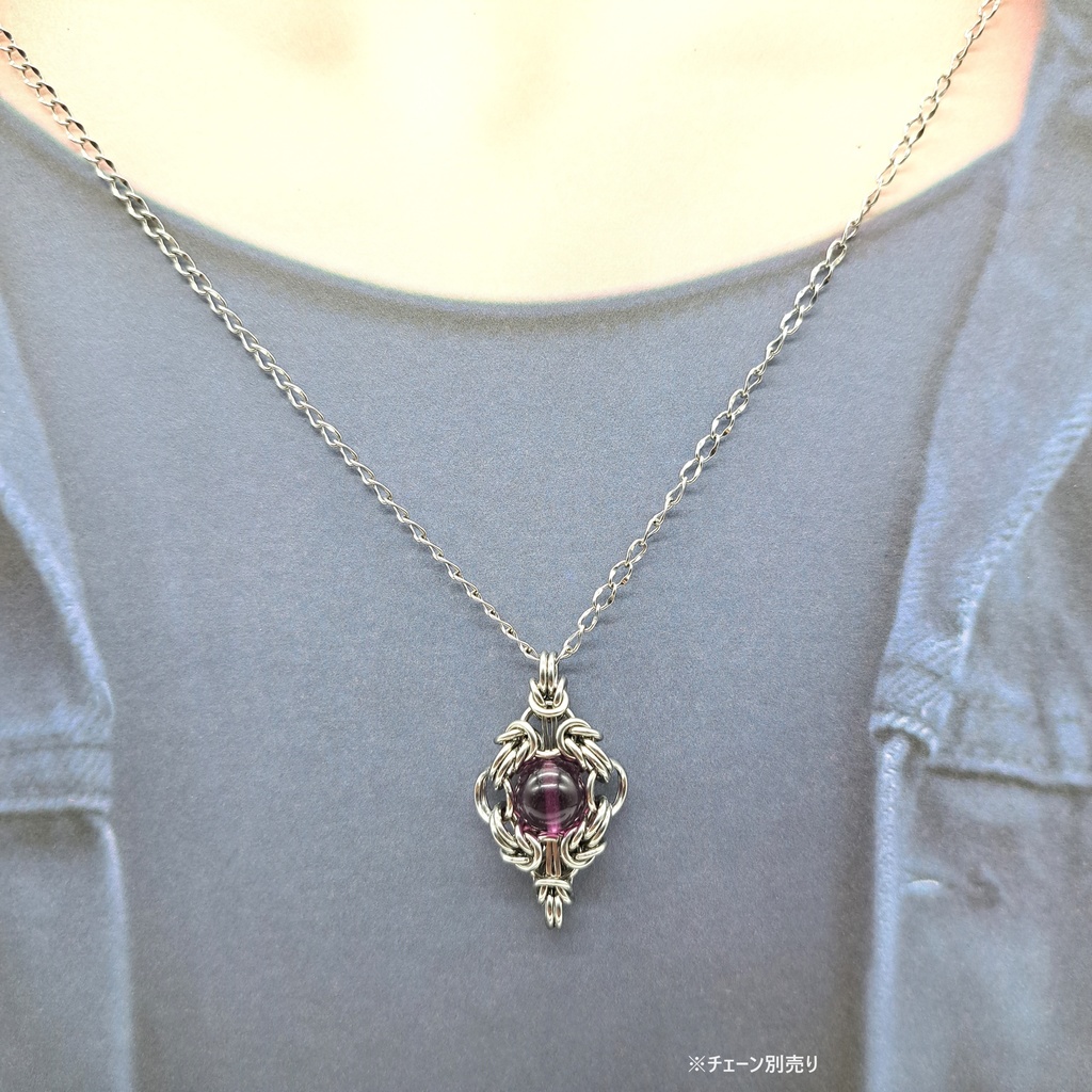 パープル フローライト ペンダントトップ