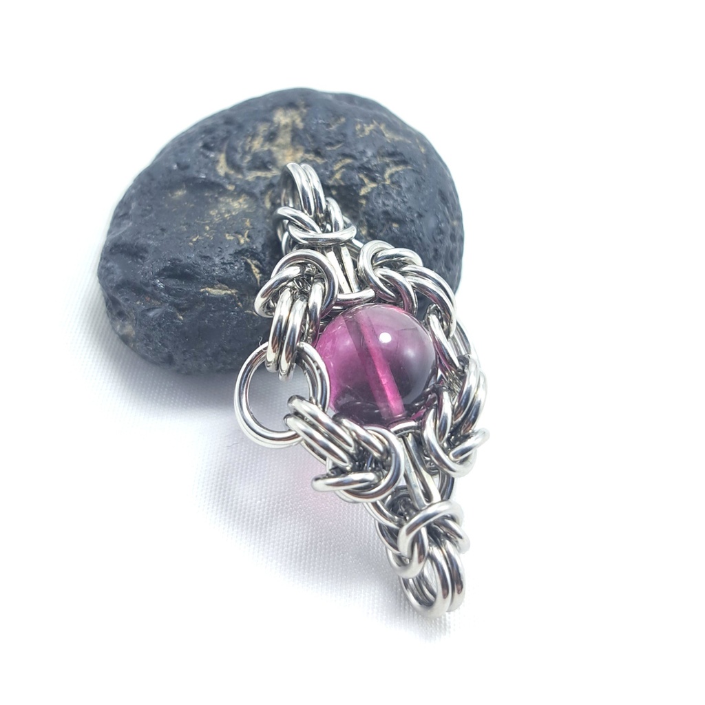 高透明！ パープルフローライト ペンダントトップ｜赤紫 蛍石 天然石アクセサリー