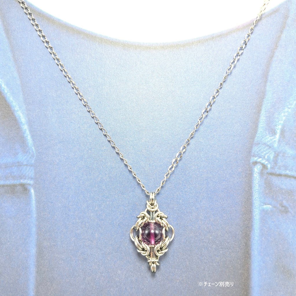 高透明! パープルフローライト ペンダントトップ|赤紫 蛍石 天然石アクセサリー