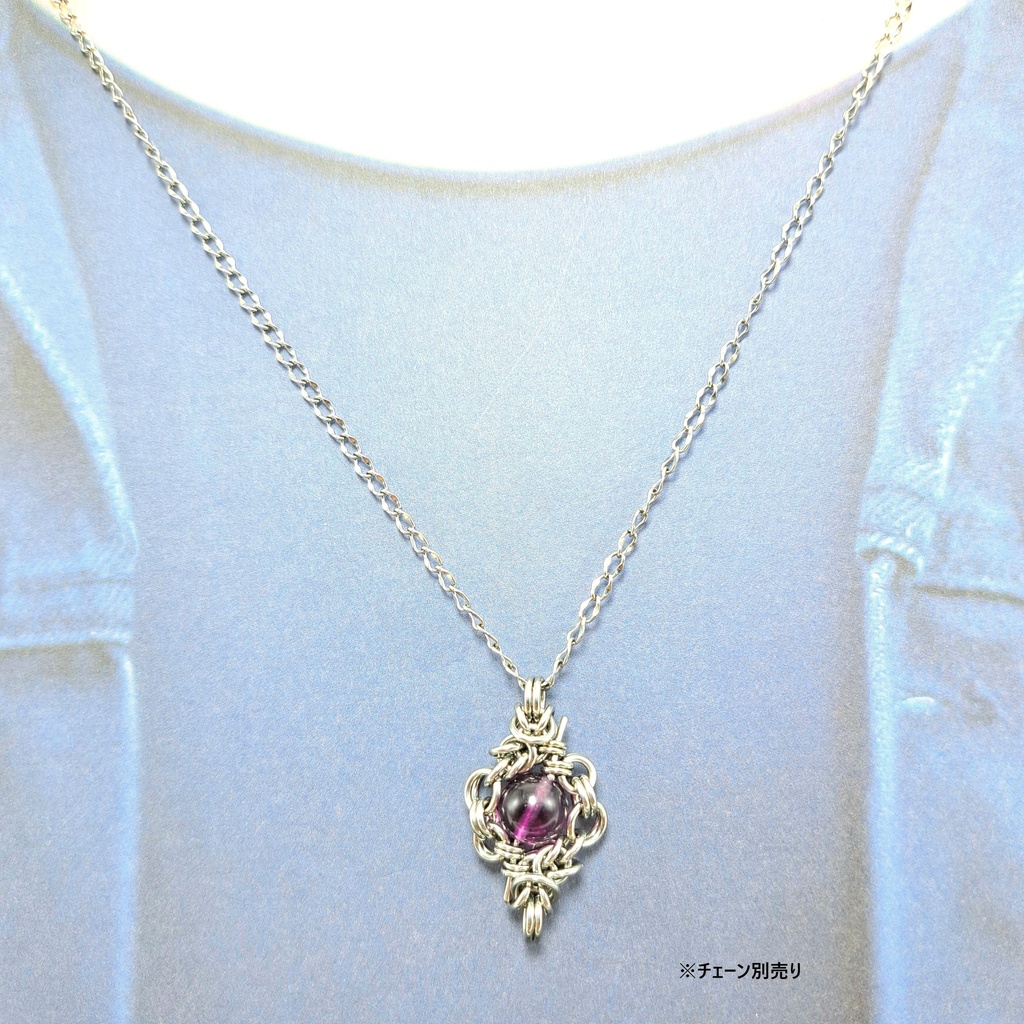 高透明! パープルフローライト ペンダントトップ|赤紫 蛍石 天然石アクセサリー