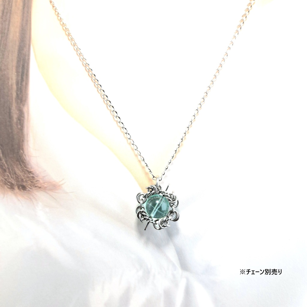 蛍光色が美しい ブルーグリーン フローライト ペンダントトップ