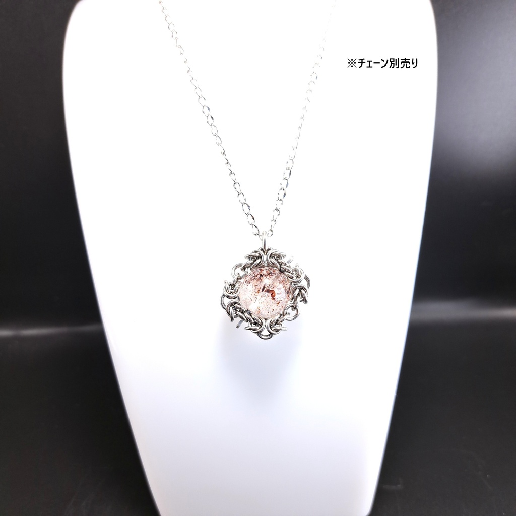 大珠で迫力満点! ファイアー クォーツ(レピドクロサイトインクォーツ)ペンダントトップ