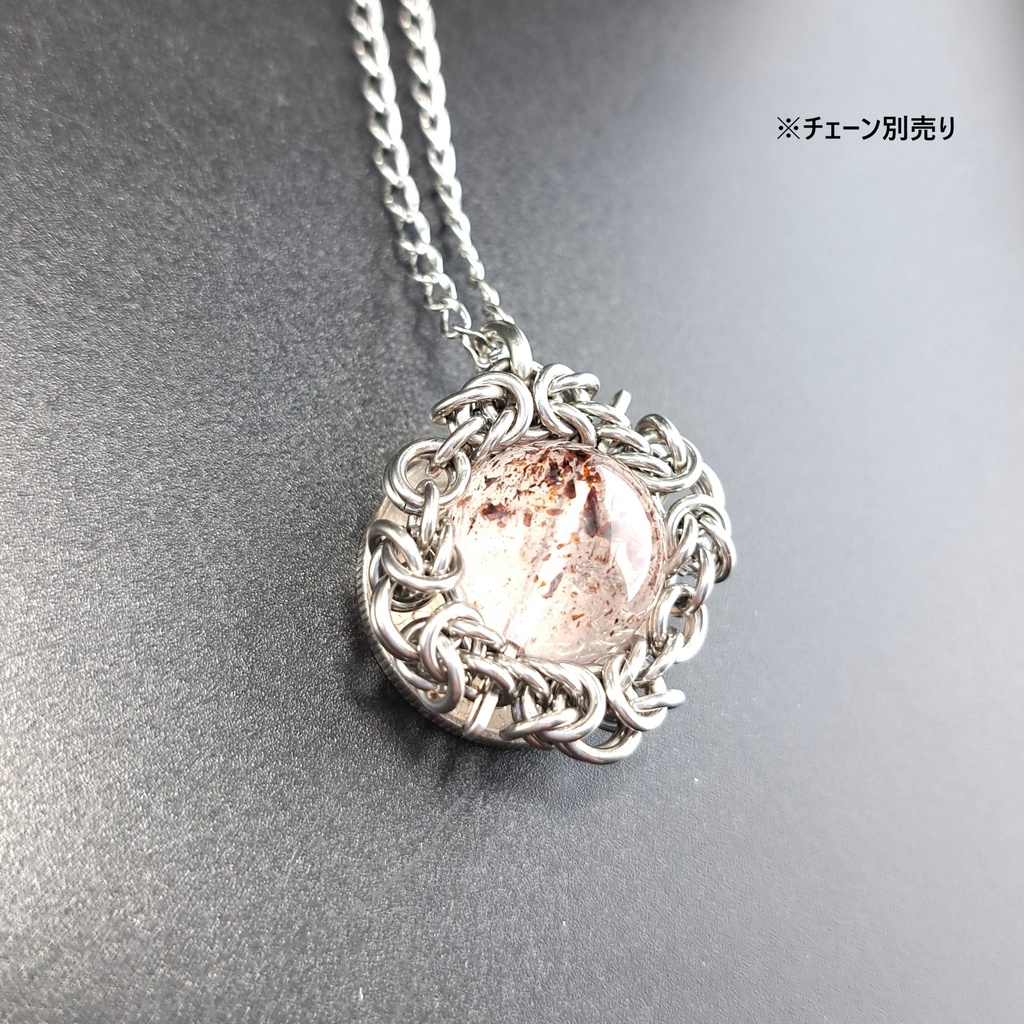 大珠で迫力満点! ファイアー クォーツ(レピドクロサイトインクォーツ)ペンダントトップ