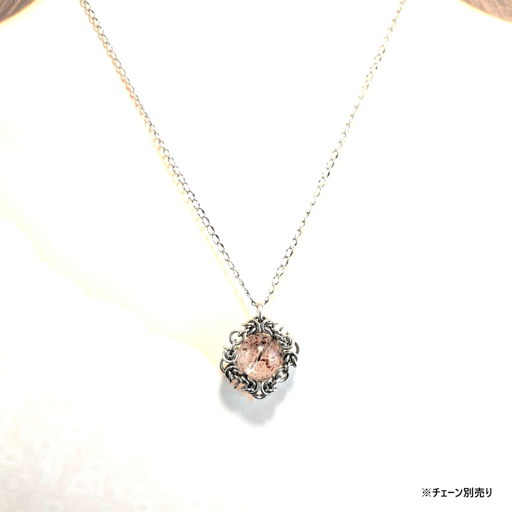 大珠で迫力満点! ファイアー クォーツ(レピドクロサイトインクォーツ)ペンダントトップ