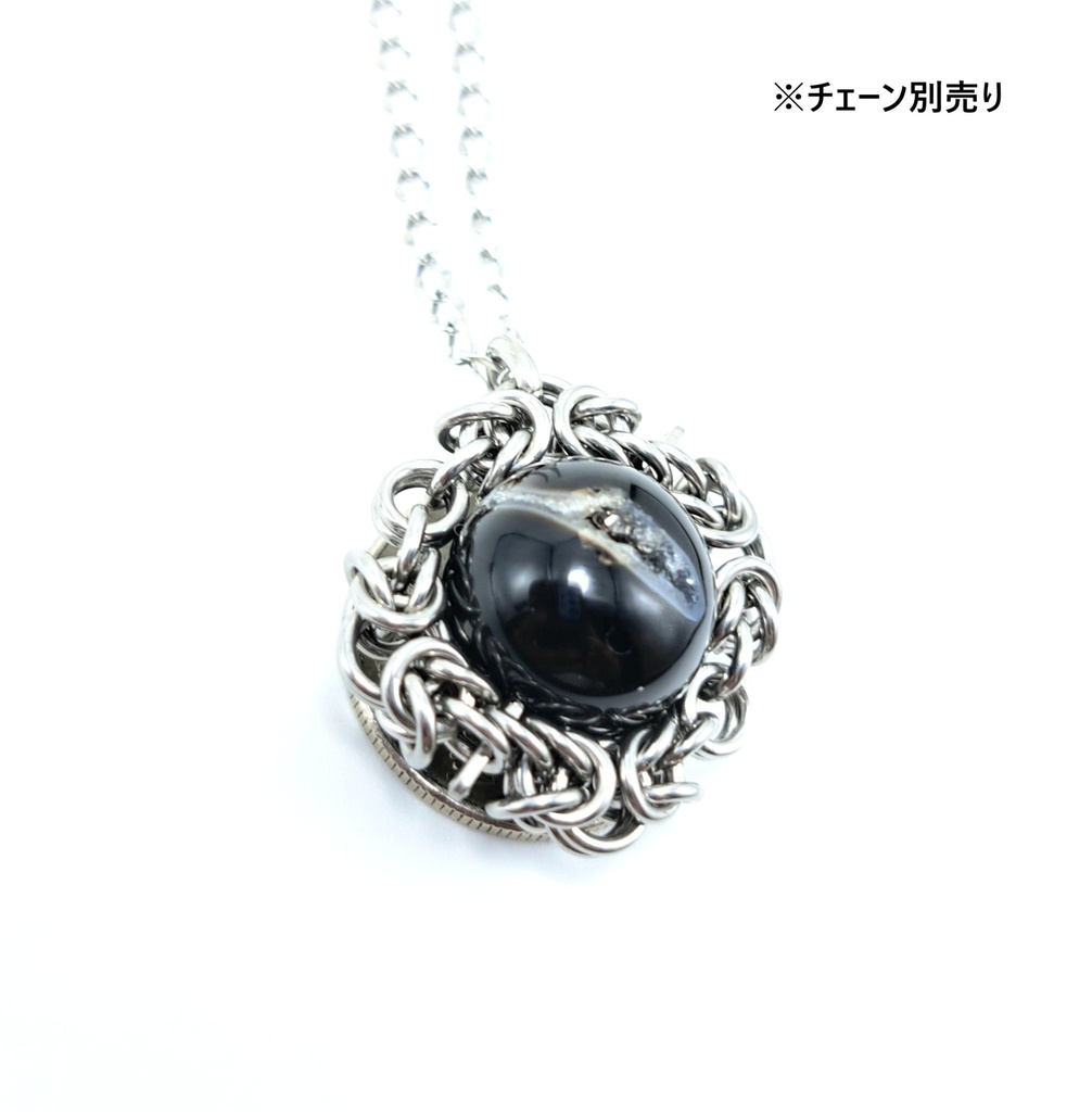 龍穴 黒瑪瑙 (トレジャー メノウ ) ペンダントトップ