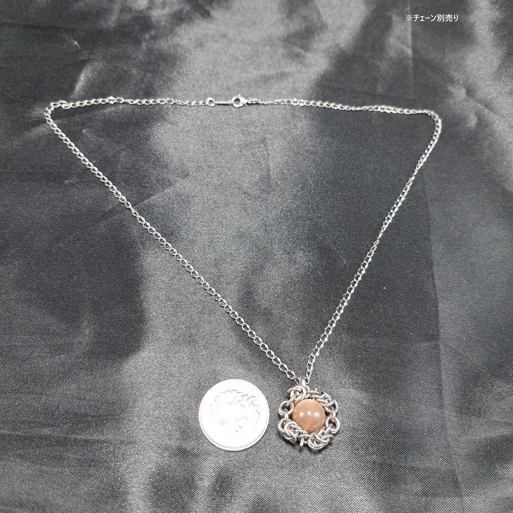 オレンジブラウン ムーンストーン ペンダントトップ