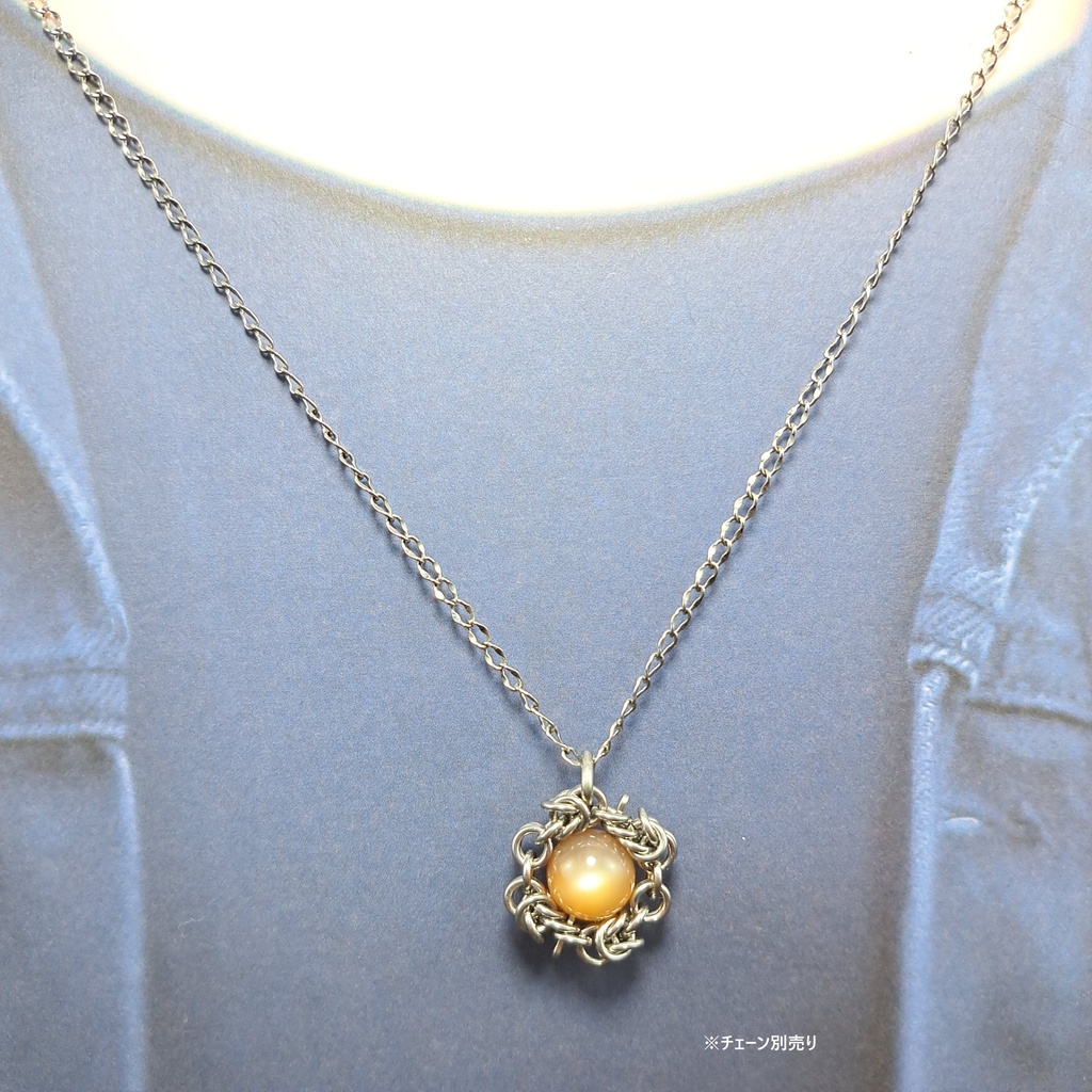 オレンジブラウン ムーンストーン ペンダントトップ