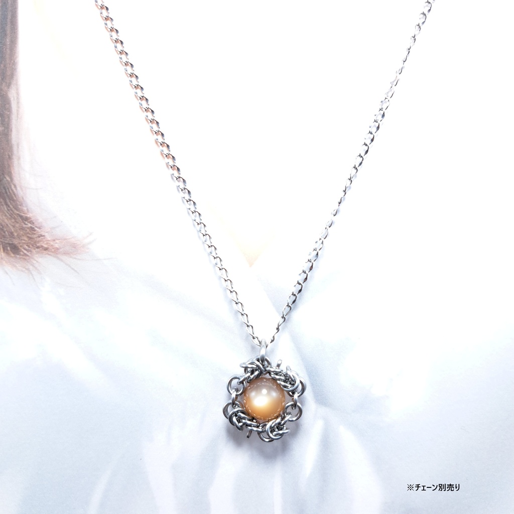 オレンジブラウン ムーンストーン ペンダントトップ