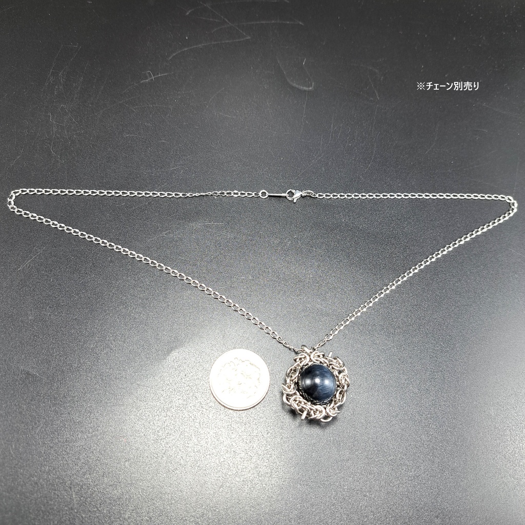 艶感抜群! ブルータイガーアイ ( ホークアイ ) ペンダントトップ