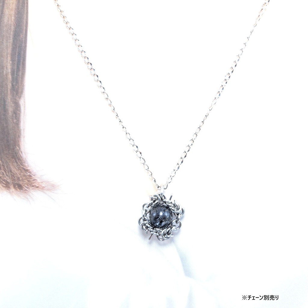 漆黒針! ブラックトルマリン イン クォーツ ペンダントトップ