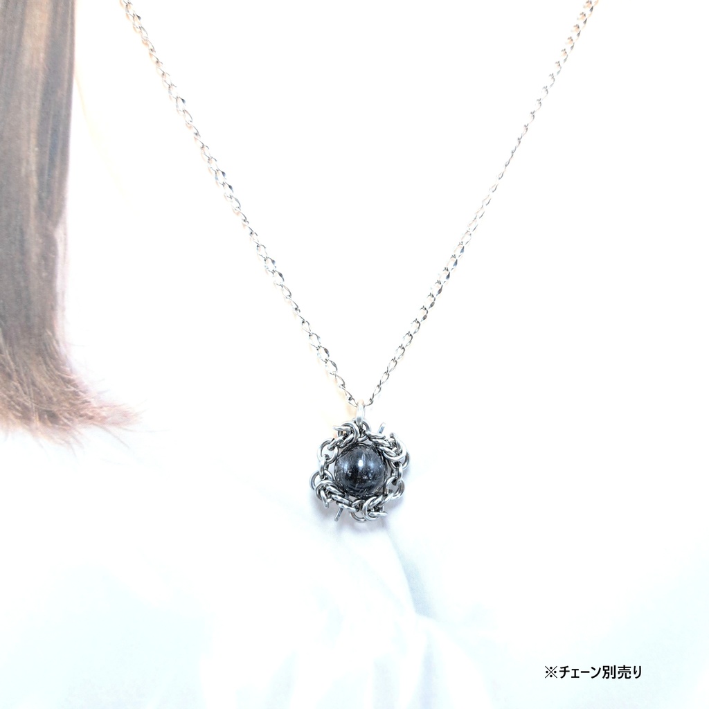 漆黒針! ブラックトルマリン イン クォーツ ペンダントトップ