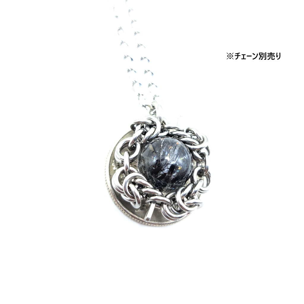 漆黒針! ブラックトルマリン イン クォーツ ペンダントトップ