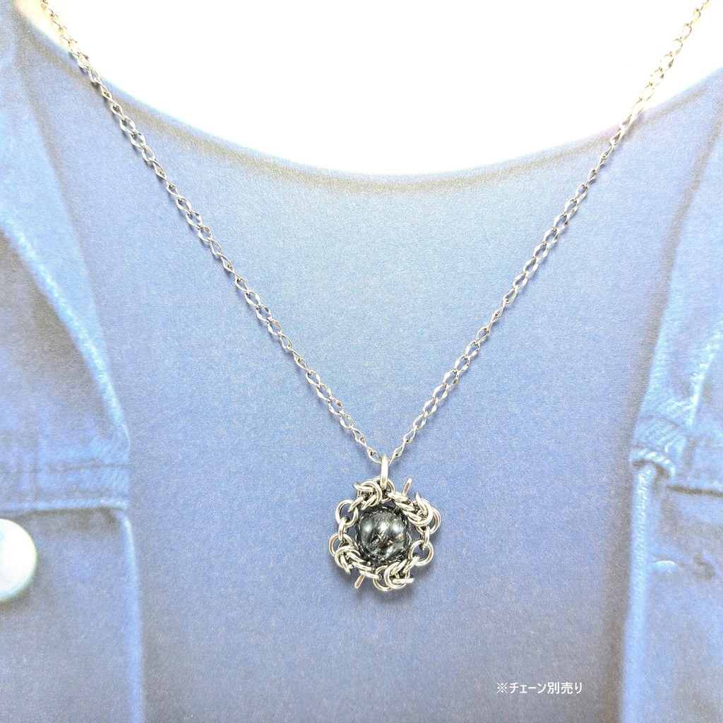 漆黒針! ブラックトルマリン イン クォーツ ペンダントトップ