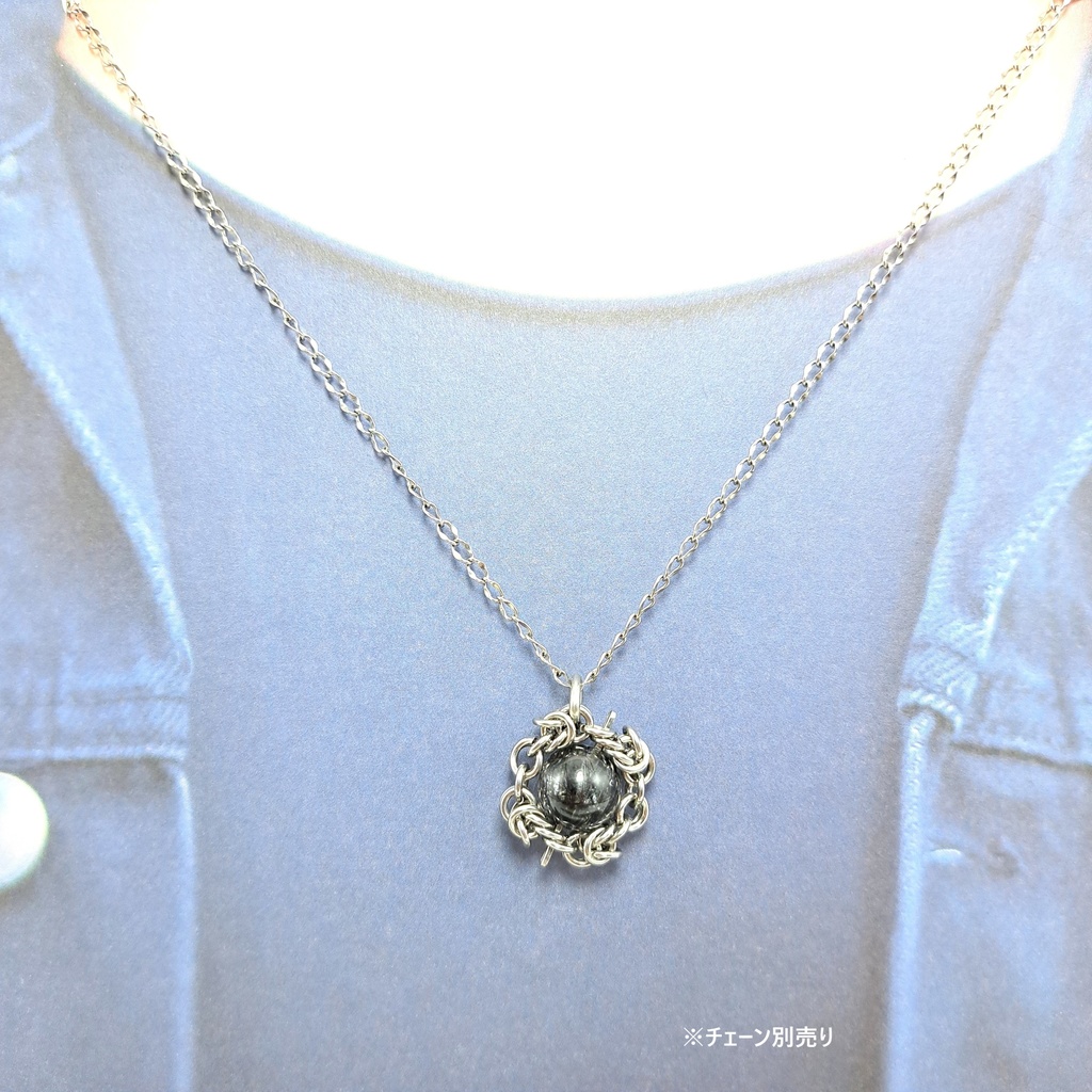 漆黒針! ブラックトルマリン イン クォーツ ペンダントトップ