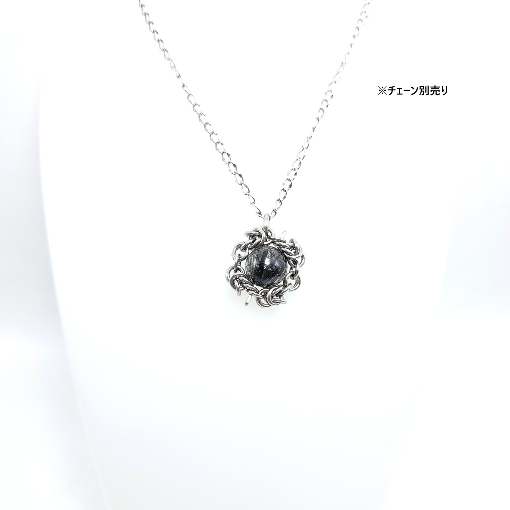 漆黒針! ブラックトルマリン イン クォーツ ペンダントトップ