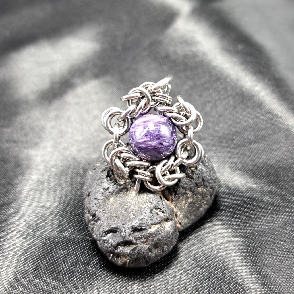 特有のウネリ模様が美しい! チャロアイト ペンダントトップ