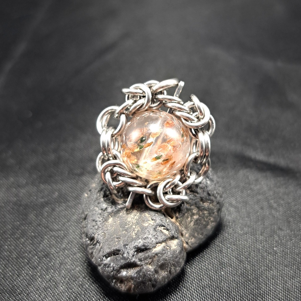 レアな鉱物! ガーネット & オージャイト イン クォーツ ペンダントトップ