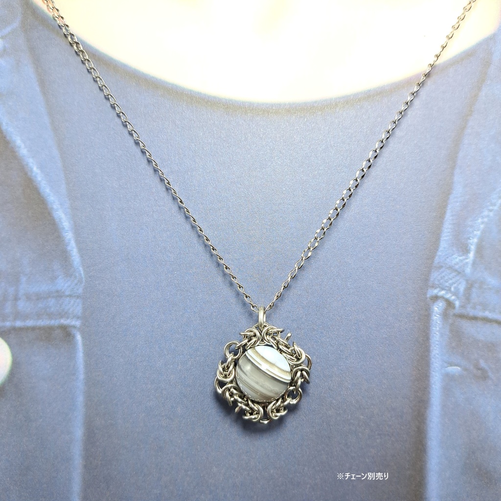 自然が織りなす芸術! ストライプ ブルー オパール ペンダントトッ