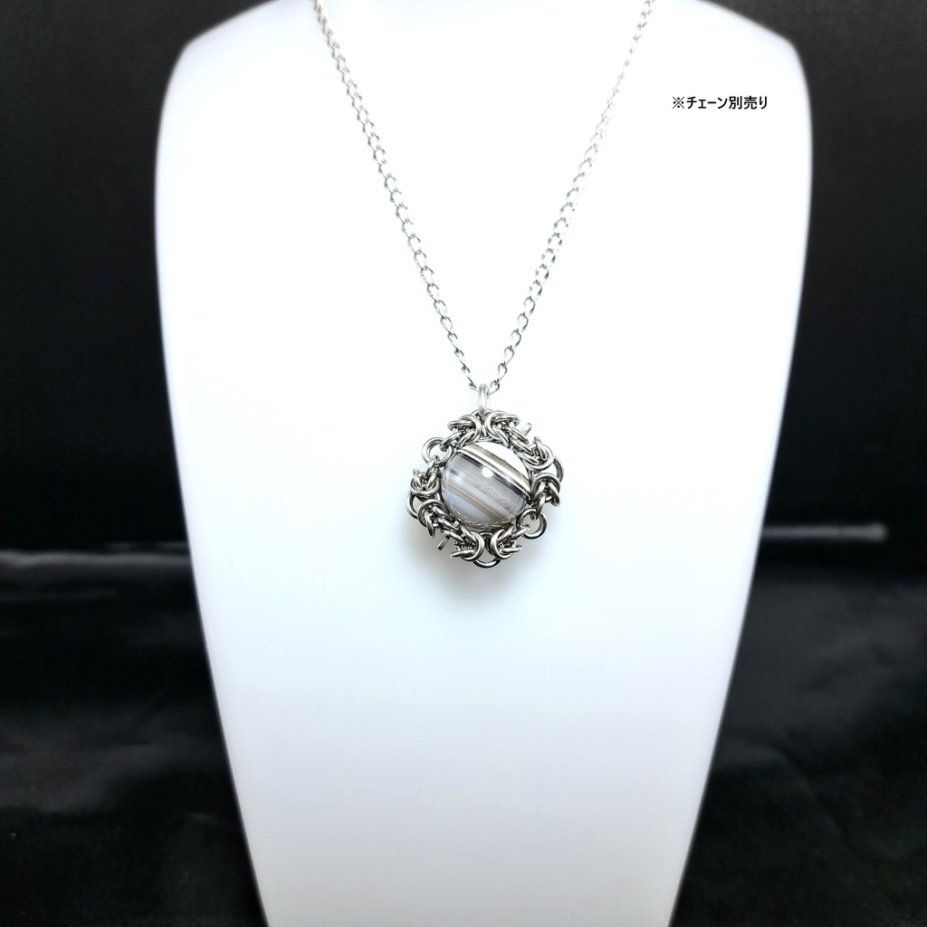 自然が織りなす芸術! ストライプ ブルー オパール ペンダントトッ