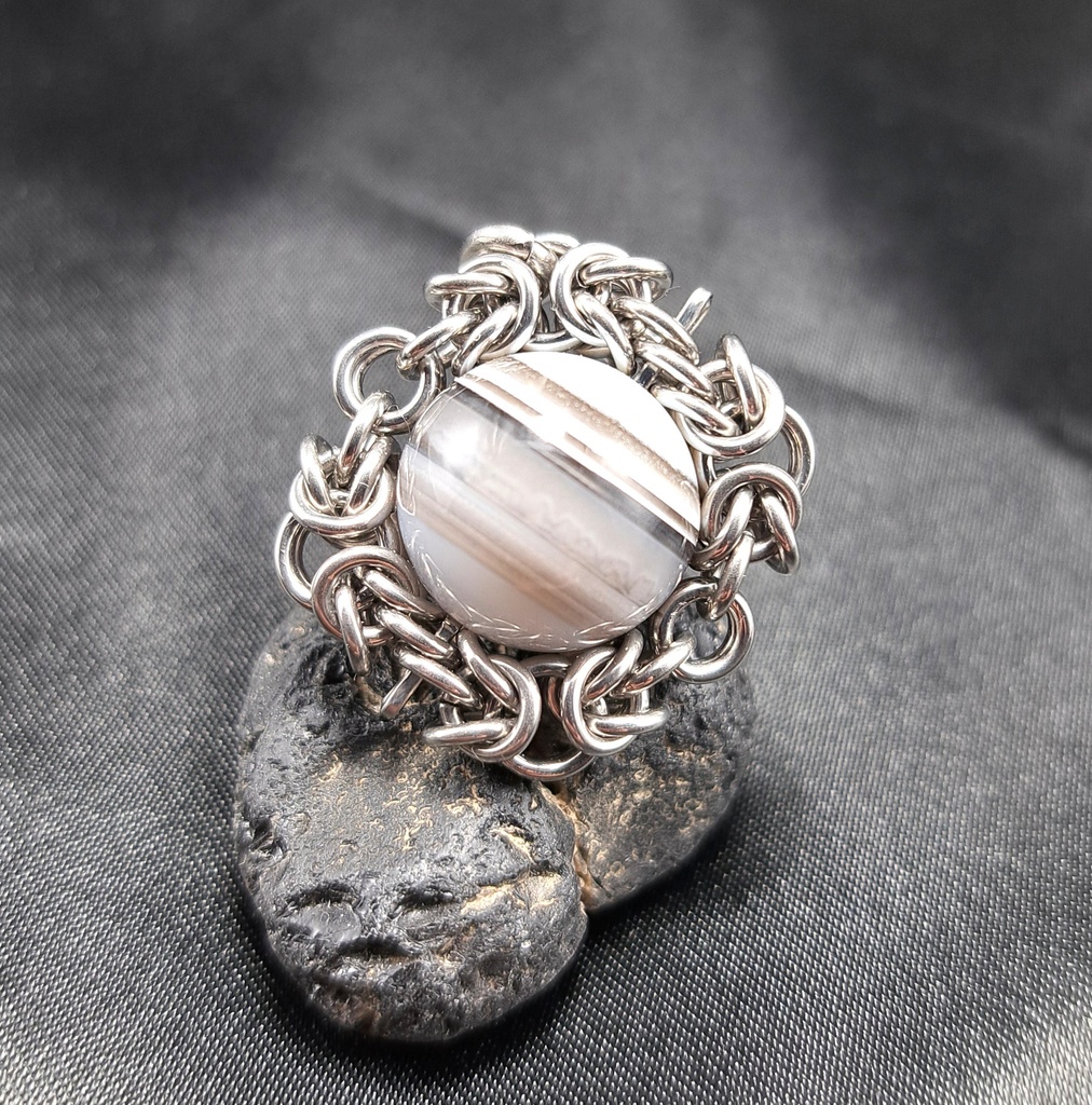 自然が織りなす芸術! ストライプ ブルー オパール　ペンダントトッ