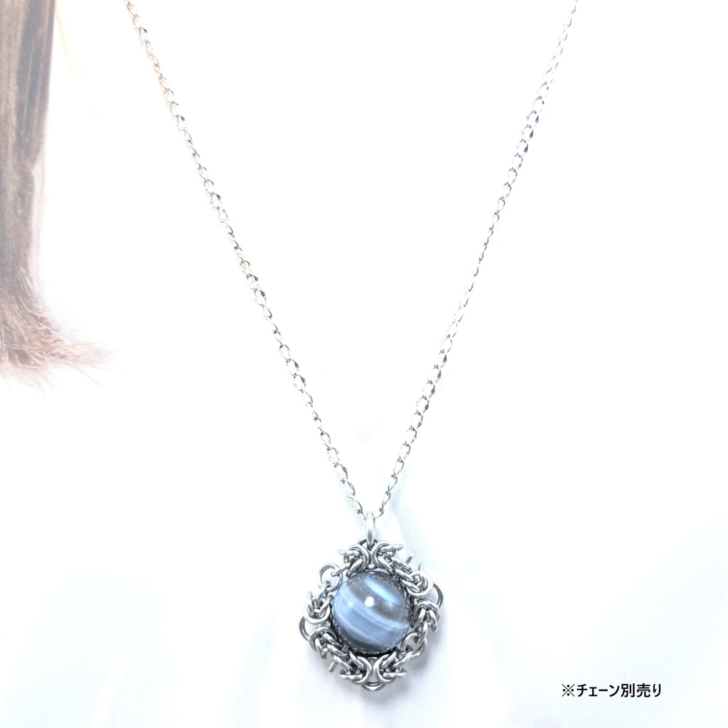 自然が織りなす芸術! ストライプ ブルー オパール ペンダントトッ