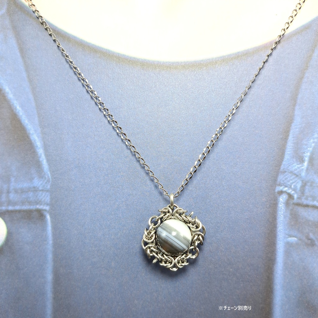 自然が織りなす芸術! ストライプ ブルー オパール ペンダントトップ