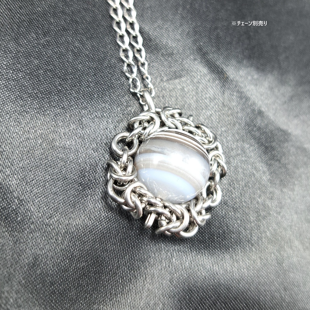 自然が織りなす芸術! ストライプ ブルー オパール ペンダントトッ