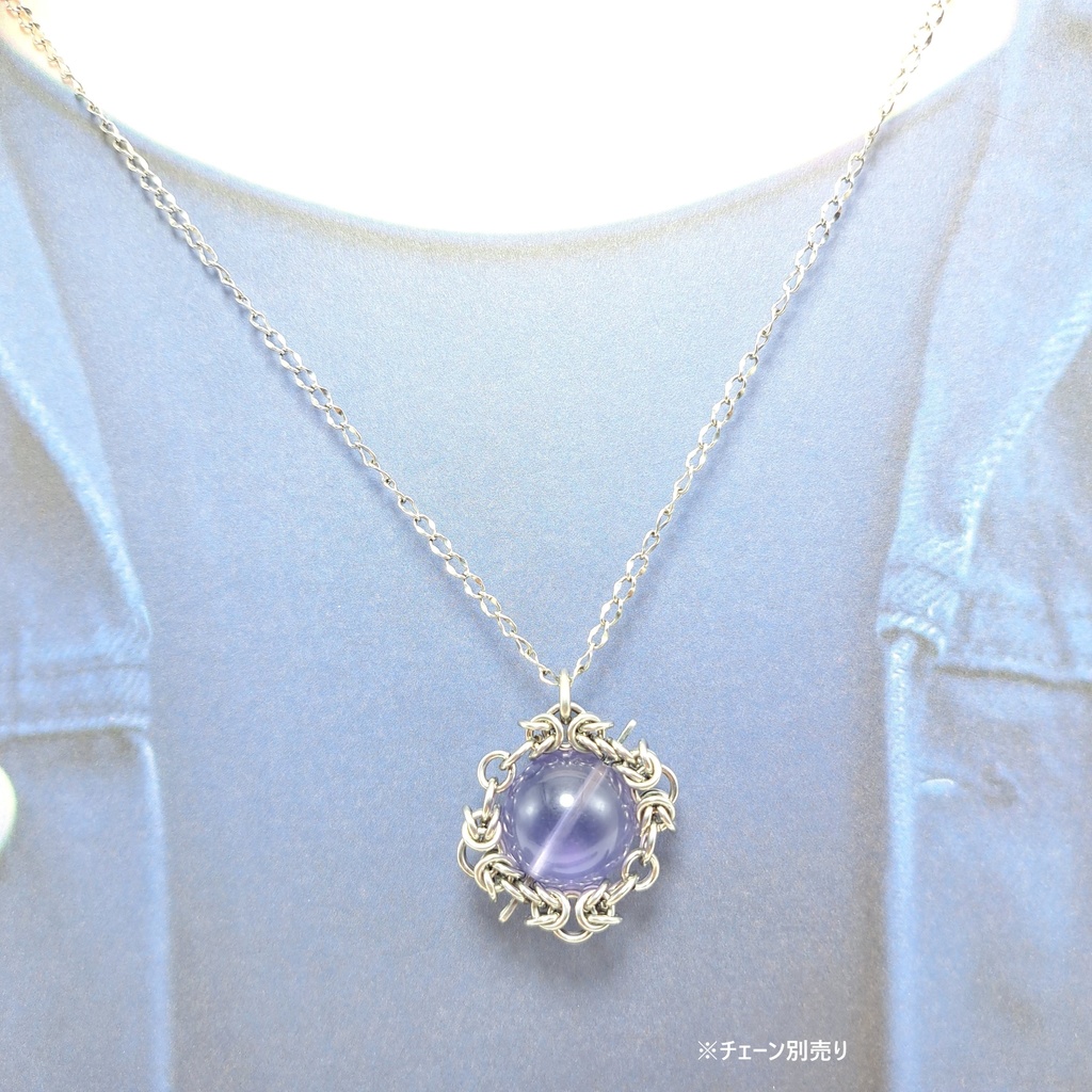 ラベンダーの雫 〜透明感あふれる フローライト (蛍石) ペンダントトップ〜