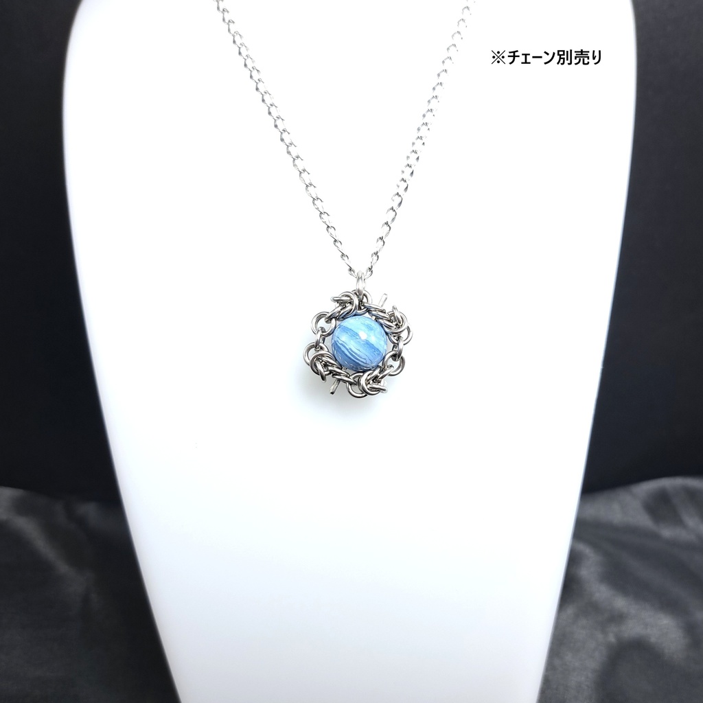 高発色! 特有な模様が綺麗な オーウィー ブルーオパール ペンダントトップ