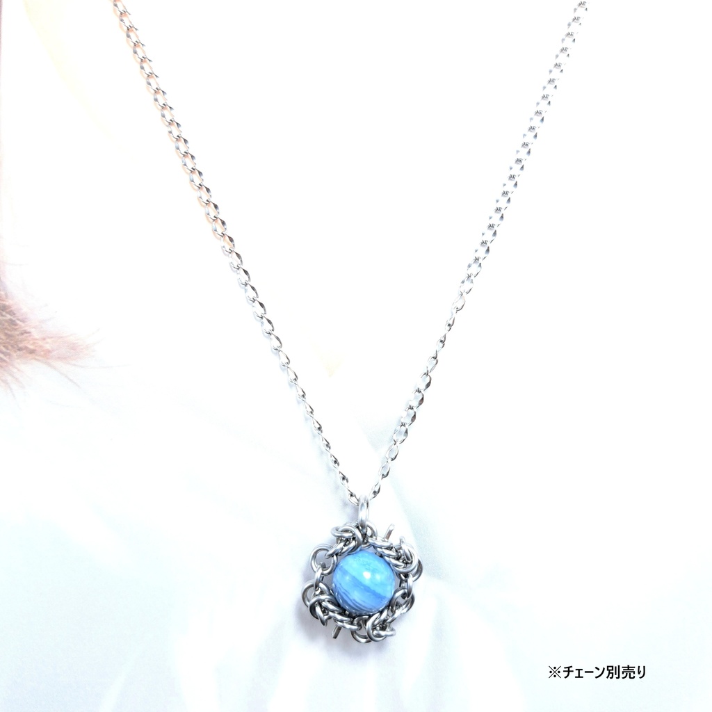 高発色! 特有な模様が綺麗な オーウィー ブルーオパール ペンダントトップ