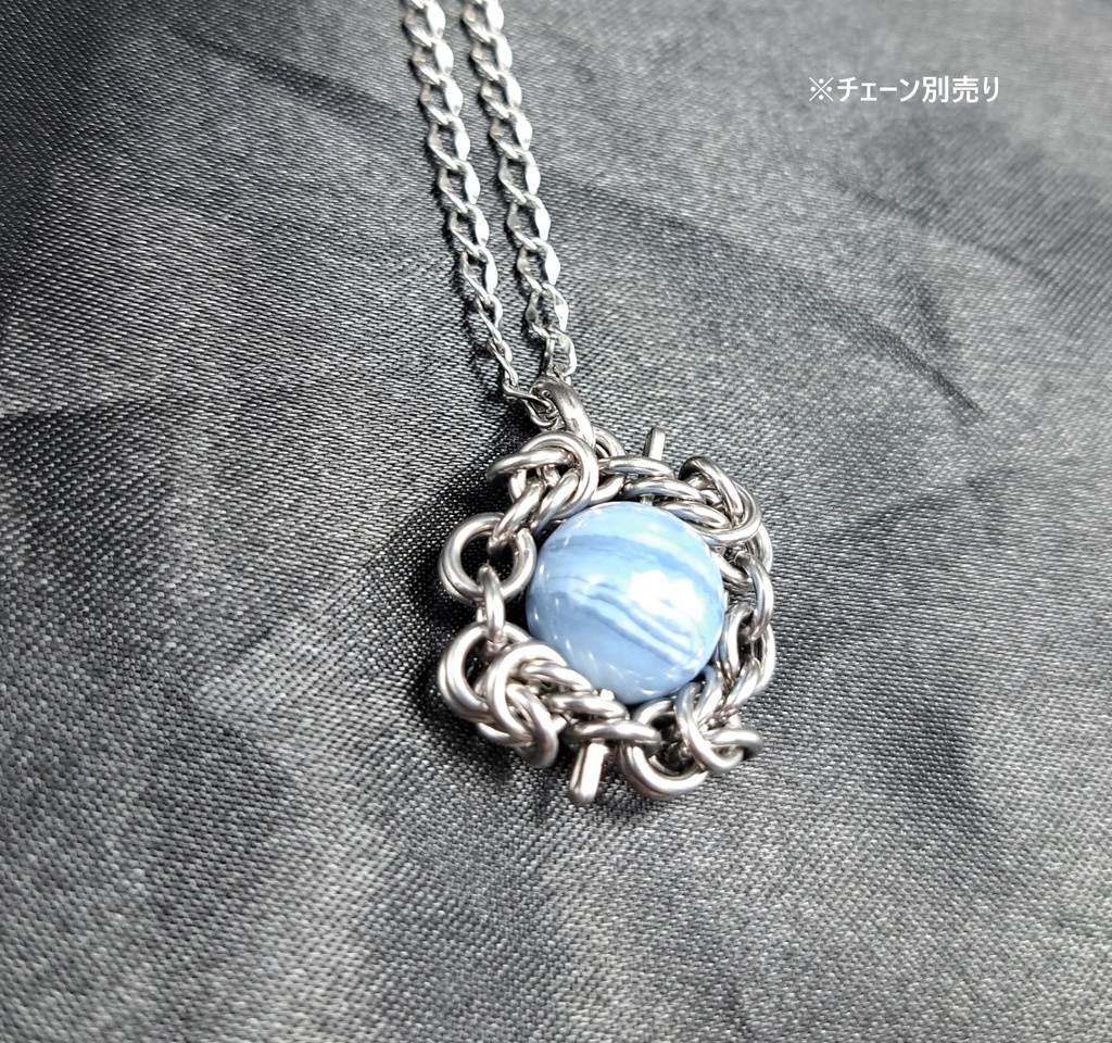 高発色! 特有な模様が綺麗な オーウィー ブルーオパール ペンダントトップ