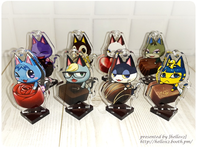 ネコ&ボンボンショコラのアクリルフィギュア