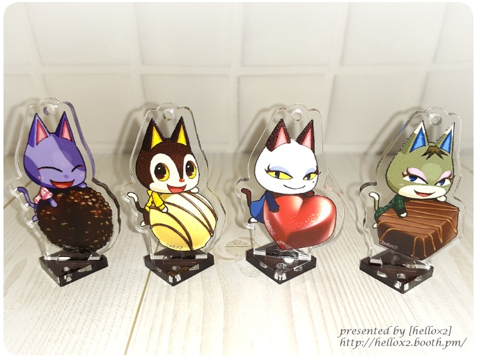 ネコ&ボンボンショコラのアクリルフィギュア