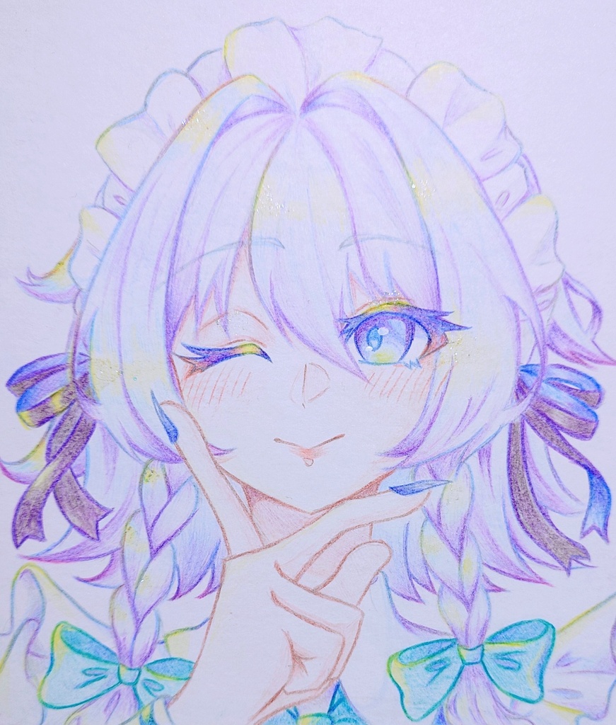 【手描き色紙】十六夜咲夜