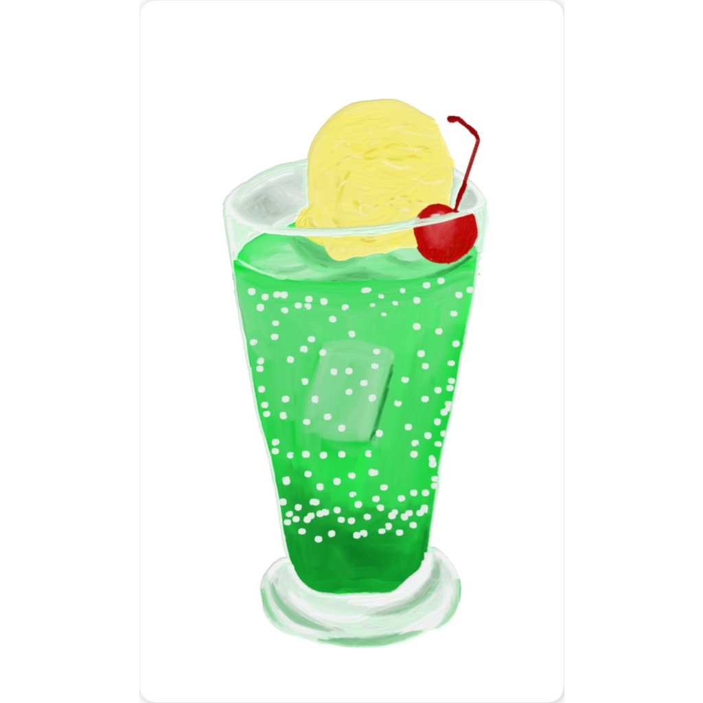 メロンクリームソーダ スマホステッカー