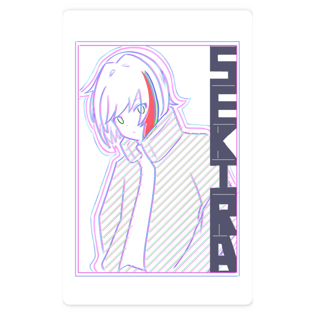 赤羅アヤネオン風ステッカー(白)