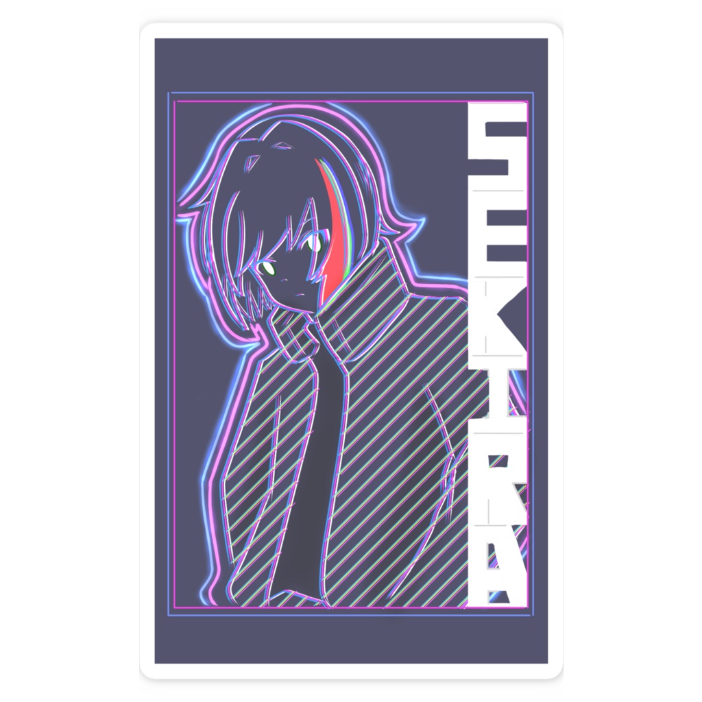 赤羅アヤネオン風ステッカー(黒)