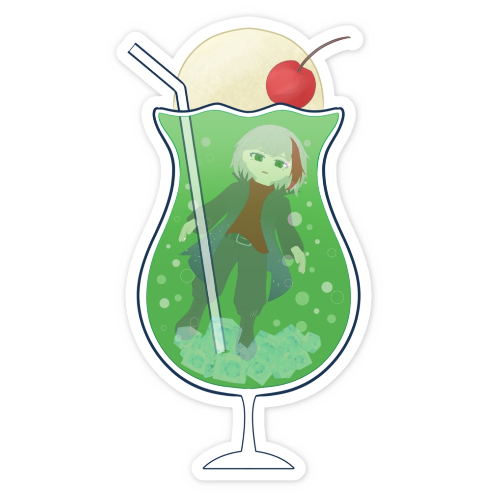 純喫茶せきら メロンクリームソーダステッカー