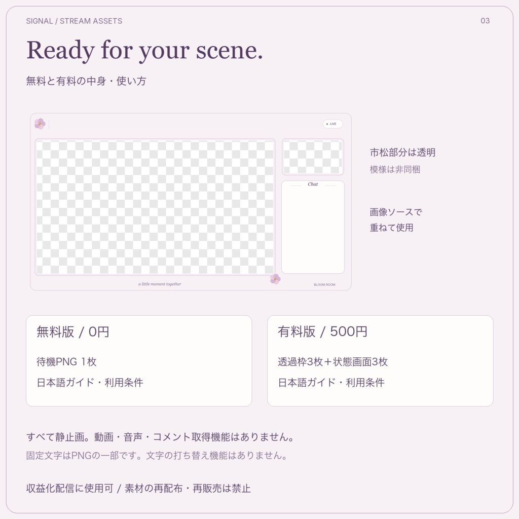【無料待機PNGあり】BLOOM ROOM|花モチーフの配信画面セット|静止PNG6枚