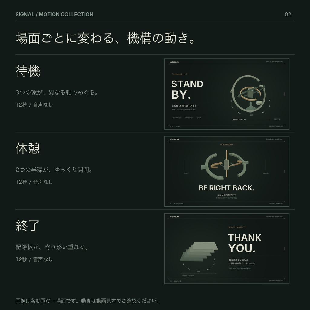 動く配信画面|機構がめぐるSF・3場面【無料版あり】DUSK RELAY