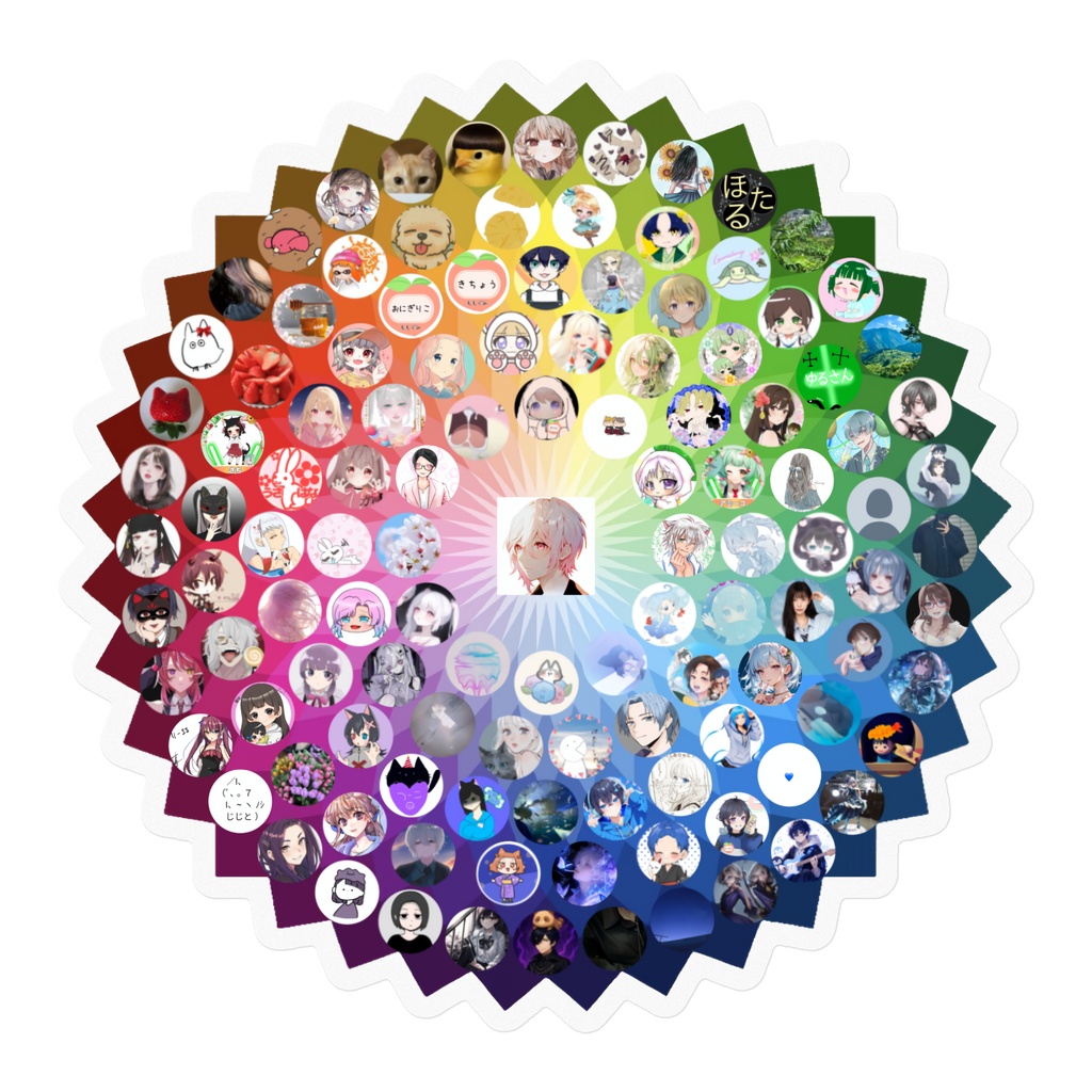 色取り鳥　ステッカー