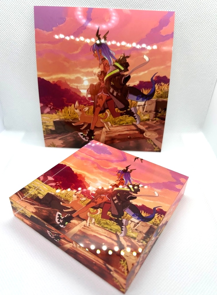 16.オリジナルアクリルブロック「夕焼けさんぽ」