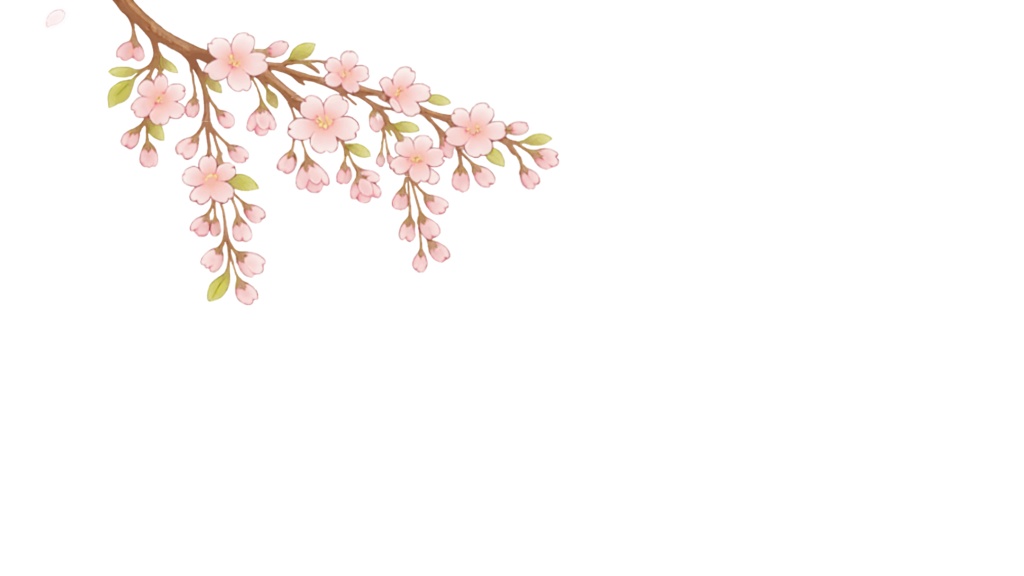 【動く素材】サンプル:桜の枝と花びら