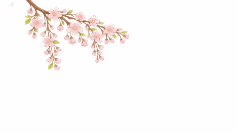 【動く素材】サンプル：桜の枝と花びら