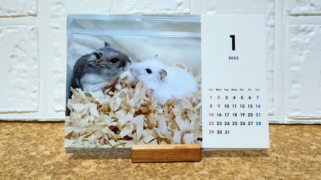 【予約販売】2023年カレンダー  ハムスターといっしょ『こきち♂ & みるく♀』