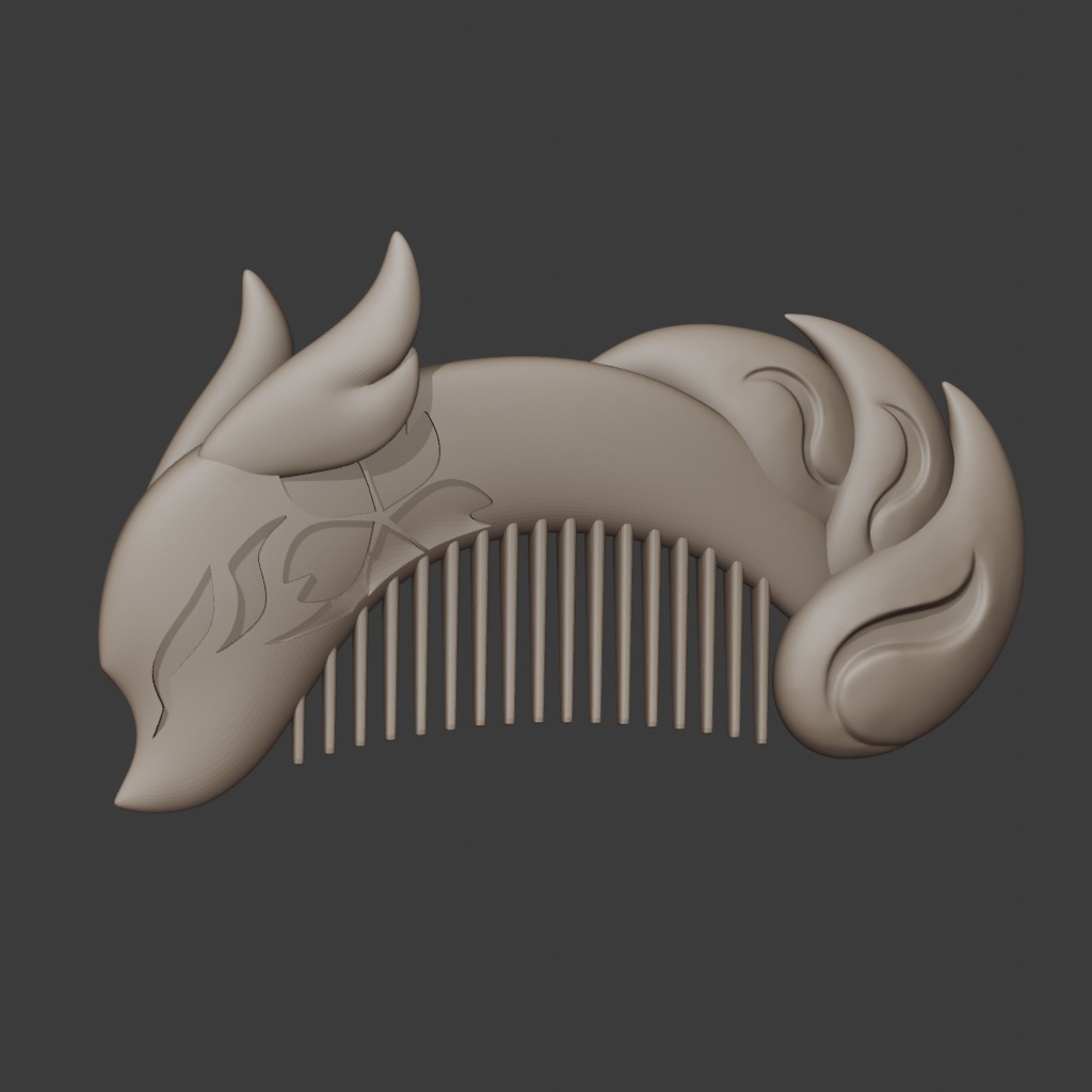 Genshin YaeMiko Fox Comb (3d printable stl)