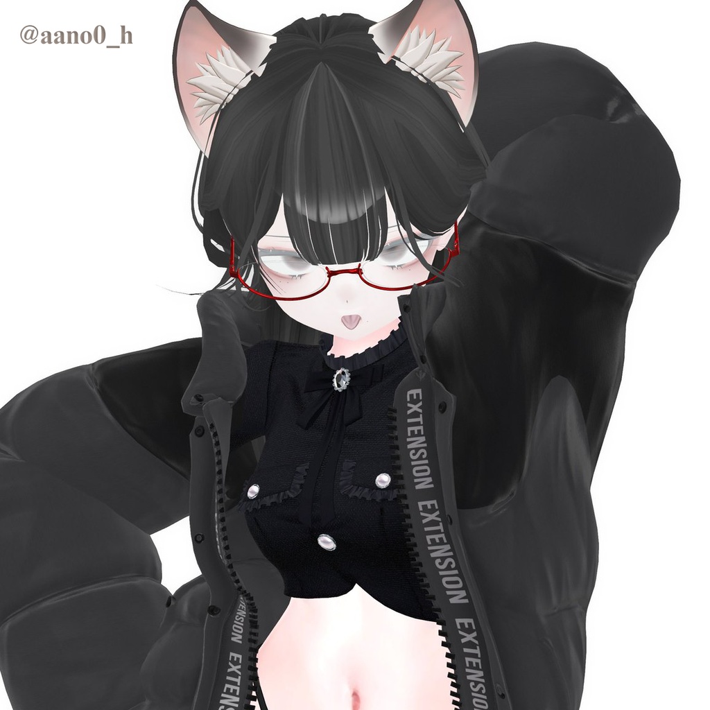 アンダーリム楕円眼鏡-EJINちゃんとお揃い眼鏡01-