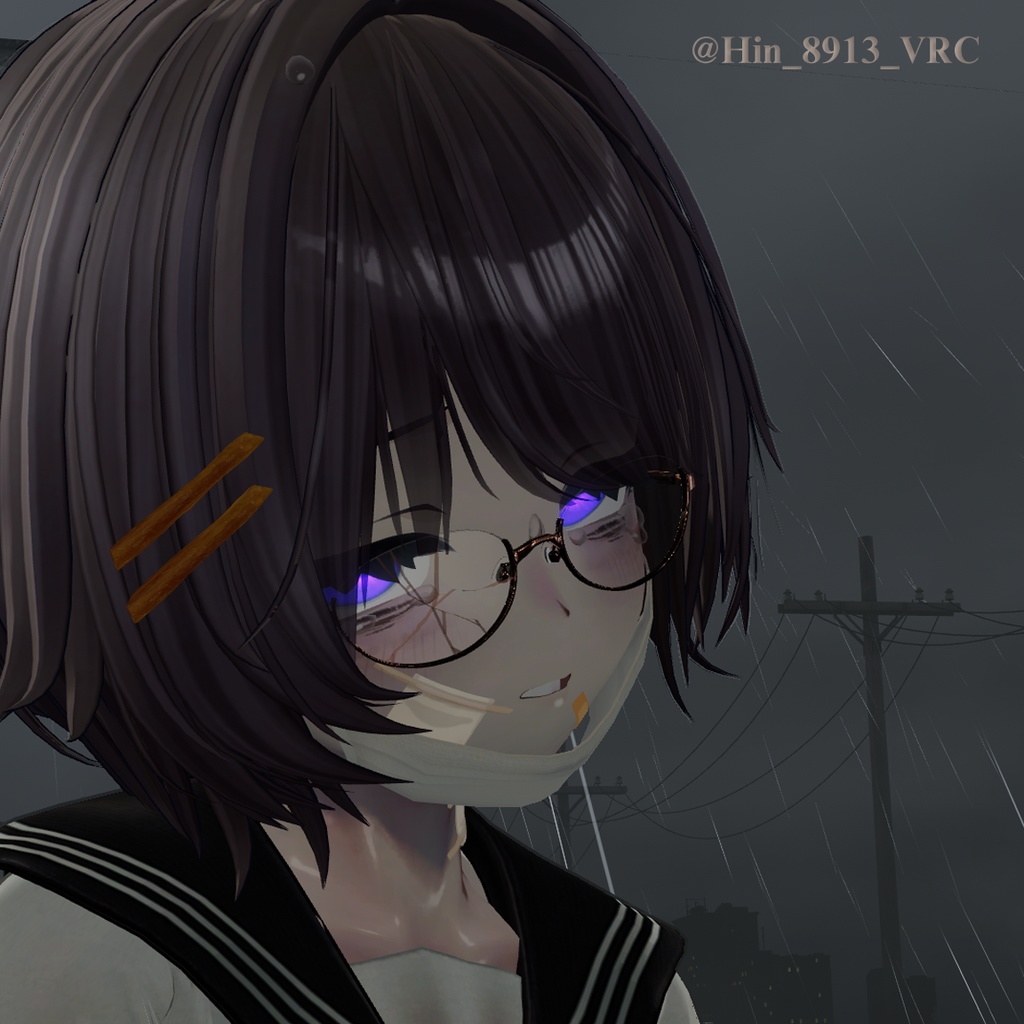 アンダーリム楕円眼鏡-EJINちゃんとお揃い眼鏡01-