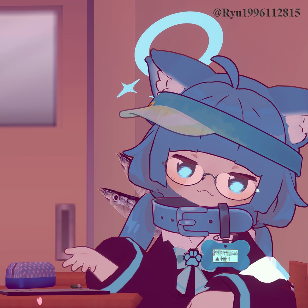 アンダーリム楕円眼鏡-EJINちゃんとお揃い眼鏡01-